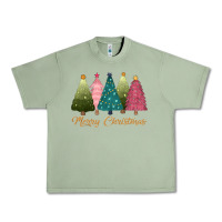 Oil Green merry christmas trees Urban Heavy Tee - CowGirlArtShop