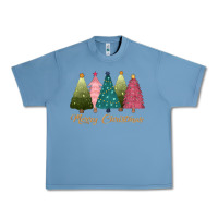Pebble Blue merry christmas trees Urban Heavy Tee - CowGirlArtShop