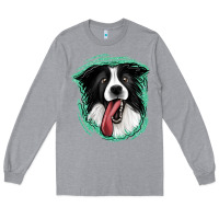 Heather Grey border collie Long Sleeve Tee - Jasminsmagicworld