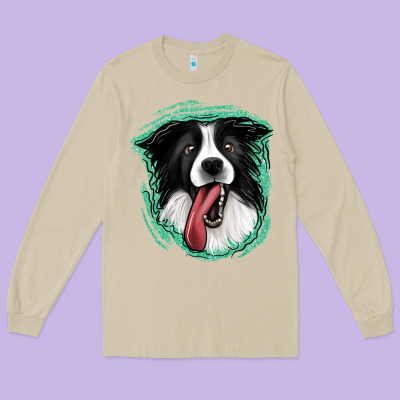 Border Collie Long Sleeve Tee Designed By Jasminsmagicworld