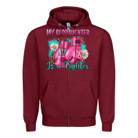 Burgundy Breast Cancer my Goddaughter is a fighter Zipper Hoodie - Artiststas