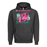Charcoal Heather Breast Cancer my Goddaughter is a fighter Zipper Hoodie - Artiststas