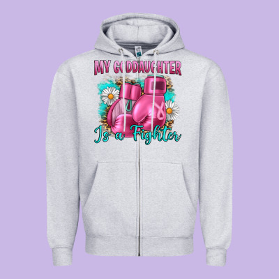 Breast Cancer My Goddaughter Is A Fighter Zipper Hoodie Designed By Artiststas