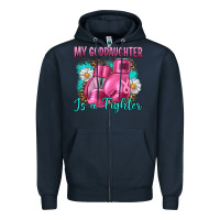 Navy Breast Cancer my Goddaughter is a fighter Zipper Hoodie - Artiststas