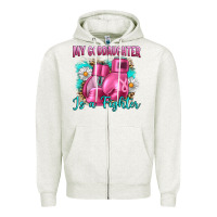 Oatmeal Heather Breast Cancer my Goddaughter is a fighter Zipper Hoodie - Artiststas