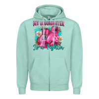 Seafoam Breast Cancer my Goddaughter is a fighter Zipper Hoodie - Artiststas