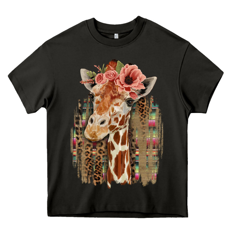 Giraffe With Floral Heavy Core Tee by Bettercallsaul | Teevron