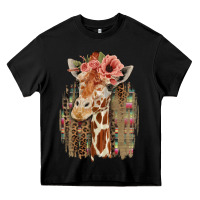 Black Giraffe with Floral Heavy Core Tee - Bettercallsaul