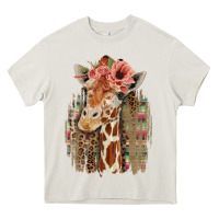 Cream Giraffe with Floral Heavy Core Tee - Bettercallsaul