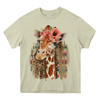 Mossy Giraffe with Floral Heavy Core Tee - Bettercallsaul