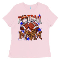 Bubblegum Pink American Football Mom Ladies Tee - NancyCooperArtShop