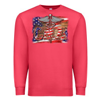 Cardinal patriotic nurse certified medical assistant medilcal symbol background Premium Sweatshirt - BarkalooDesign