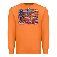 Carrot patriotic nurse certified medical assistant medilcal symbol background Premium Sweatshirt - BarkalooDesign