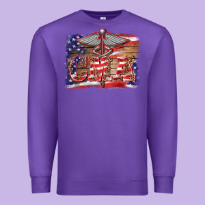 Patriotic Nurse Certified Medical Assistant Medilcal Symbol Background Premium Sweatshirt Designed By Barkaloodesign