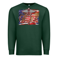 Sports Green patriotic nurse certified medical assistant medilcal symbol background Premium Sweatshirt - BarkalooDesign