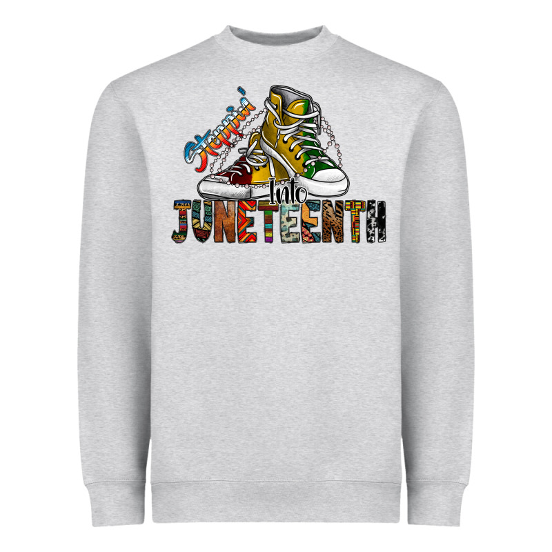 Steppin Into Juneteenth Heavyweight Sweatshirt by SublimationCraftShop | Teevron