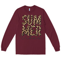 Burgundy summer vibes leopard Long Sleeve Tee - CowCowDesign