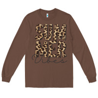 Chestnut summer vibes leopard Long Sleeve Tee - CowCowDesign