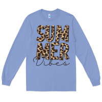 Colony Blue summer vibes leopard Long Sleeve Tee - CowCowDesign