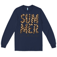 Navy summer vibes leopard Long Sleeve Tee - CowCowDesign