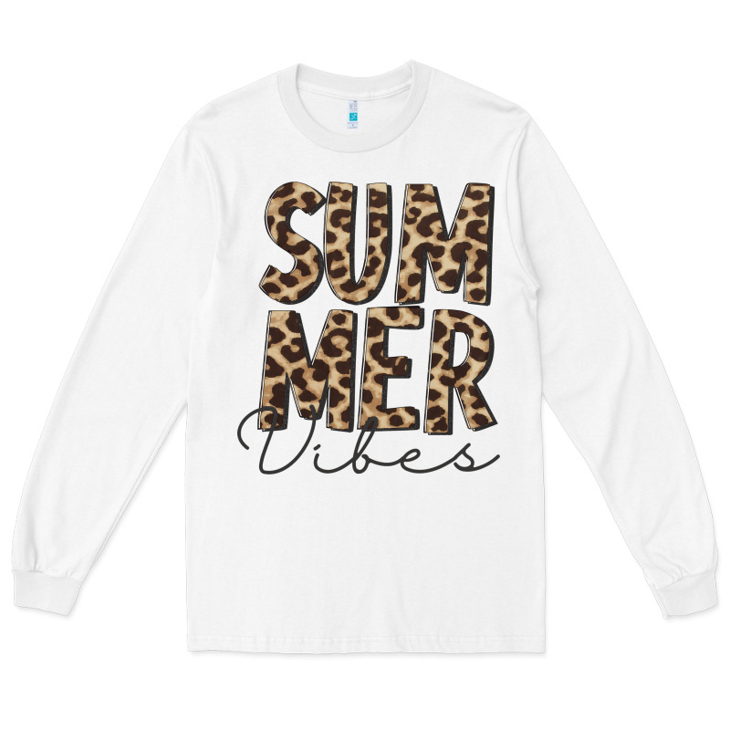Summer Vibes Leopard Long Sleeve Tee by CowCowDesign | Teevron
