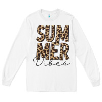 White summer vibes leopard Long Sleeve Tee - CowCowDesign
