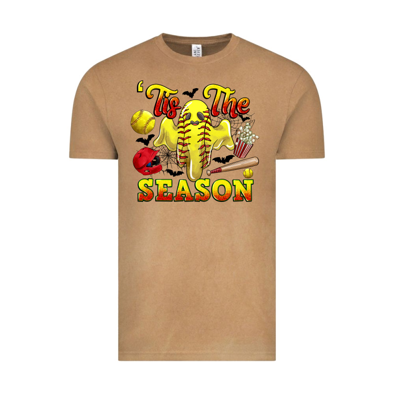 Tis The Season Softball Halloween Vintage Tee by CowGirlArtShop | Teevron