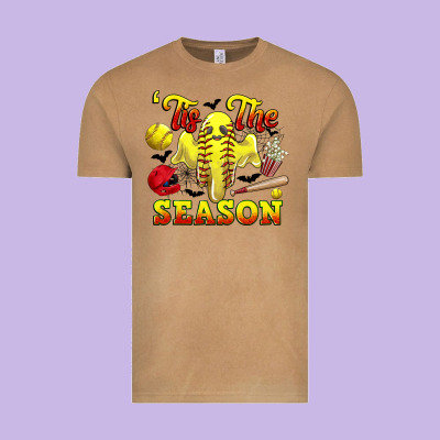 Tis The Season Softball Halloween Vintage Tee Designed By Cowgirlartshop