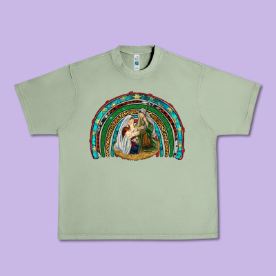 Holy Family Rainbow Urban Heavy Tee Designed By Ranaportraitstore