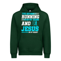 Forest Green Christian Runner Half Marathon Running Race Jesus Gift Urban Hoodie - trangStudio