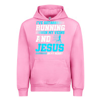 Fuchsia Pink Christian Runner Half Marathon Running Race Jesus Gift Urban Hoodie - trangStudio