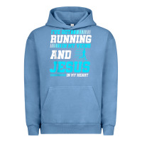 Pigment Pebble Blue Christian Runner Half Marathon Running Race Jesus Gift Urban Hoodie - trangStudio