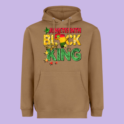 Juneteenth Black King Heavyweight Hoodie Designed By Barkaloodesign