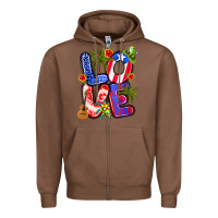 Chestnut puerto rico love Zipper Hoodie - Artiststas