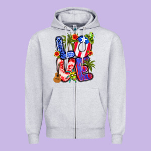 Puerto Rico Love Zipper Hoodie Designed By Artiststas