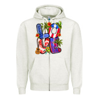 Oatmeal Heather puerto rico love Zipper Hoodie - Artiststas