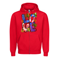 Red puerto rico love Zipper Hoodie - Artiststas