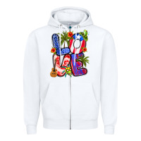 White puerto rico love Zipper Hoodie - Artiststas