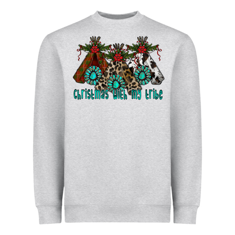 Christmas With Tribe Heavyweight Sweatshirt by CowhideDigitalArt | Teevron