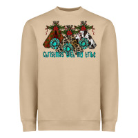 Mushroom Christmas With Tribe Heavyweight Sweatshirt - CowhideDigitalArt