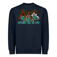 Navy Christmas With Tribe Heavyweight Sweatshirt - CowhideDigitalArt