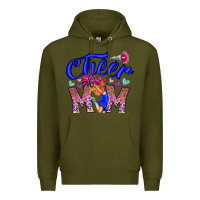 Army Green Cheer Mom Premium Hoodie - CowhideDigitalArt