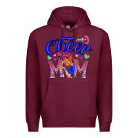 Burgundy Cheer Mom Premium Hoodie - CowhideDigitalArt