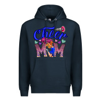 Navy Cheer Mom Premium Hoodie - CowhideDigitalArt