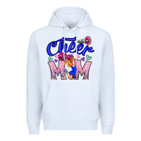 White Cheer Mom Premium Hoodie - CowhideDigitalArt