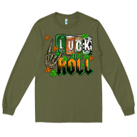 Army Green St. Patrick's Luck and roll Long Sleeve Tee - OliviaCreatesArt