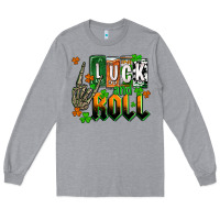 Heather Grey St. Patrick's Luck and roll Long Sleeve Tee - OliviaCreatesArt