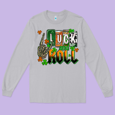 St. Patrick's Luck And Roll Long Sleeve Tee Designed By Oliviacreatesart