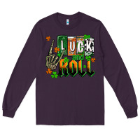 Plum St. Patrick's Luck and roll Long Sleeve Tee - OliviaCreatesArt