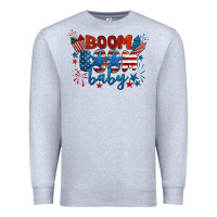 Heather Grey boom boom baby 4th of july Premium Sweatshirt - BarkalooDesign
